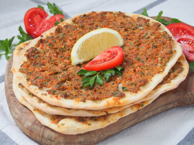 lahmacun Turkish meat-topped flatbread